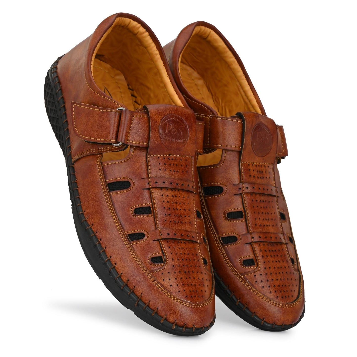 Men's Syntehtic Leather Tan Sandals