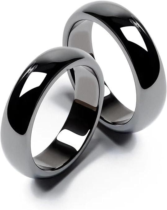 Unisex Black Rings Anxiety Balance Stone