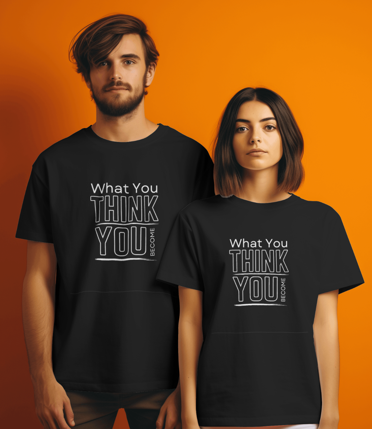 Nairose Printed Premium Black T-Shirt | What You Think You Become