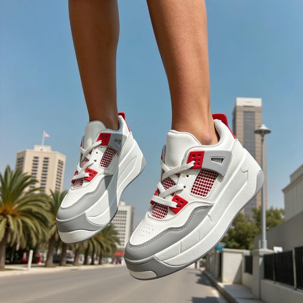 Women Casual Stylish High Heel Sneaker Shoes