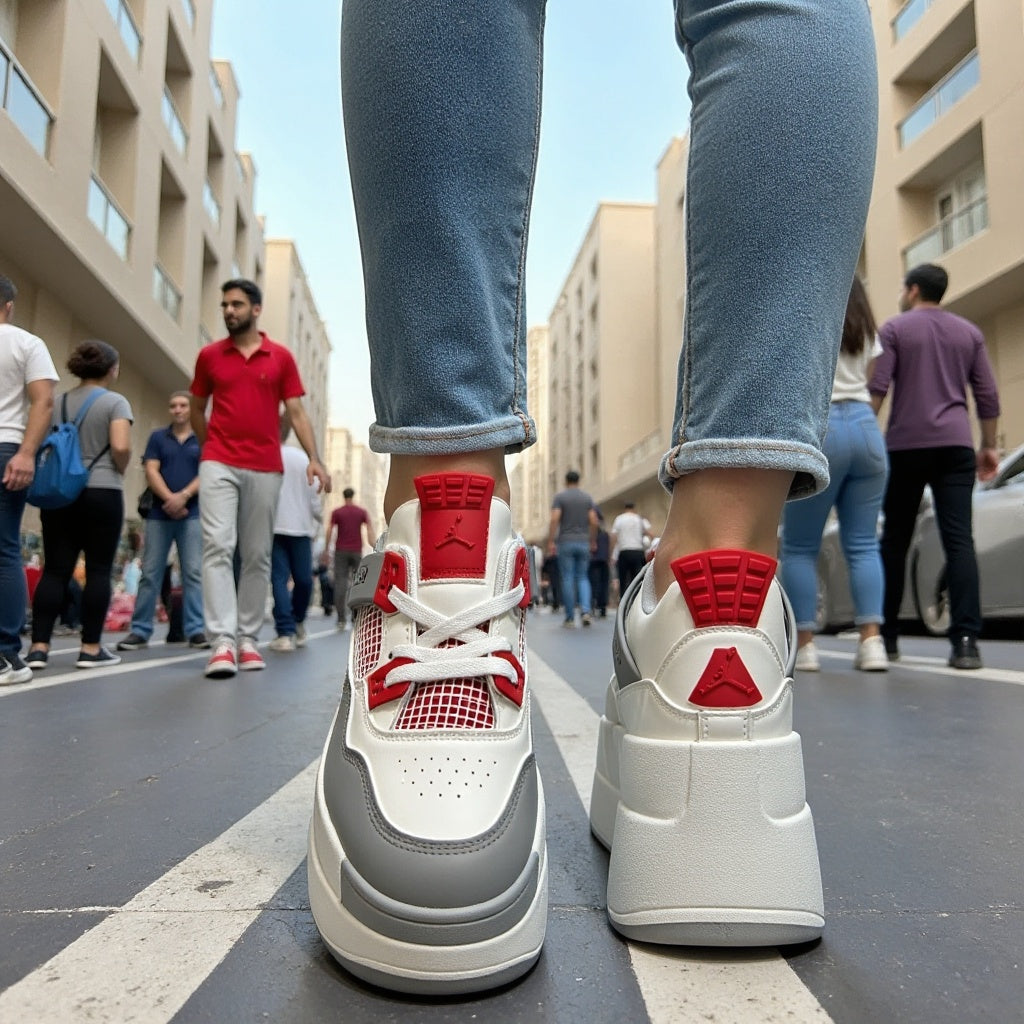 Women Casual Stylish High Heel Sneaker Shoes
