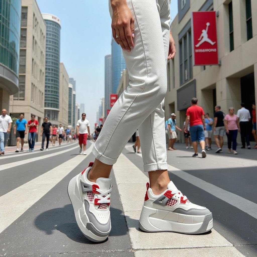 Women Casual Stylish High Heel Sneaker Shoes