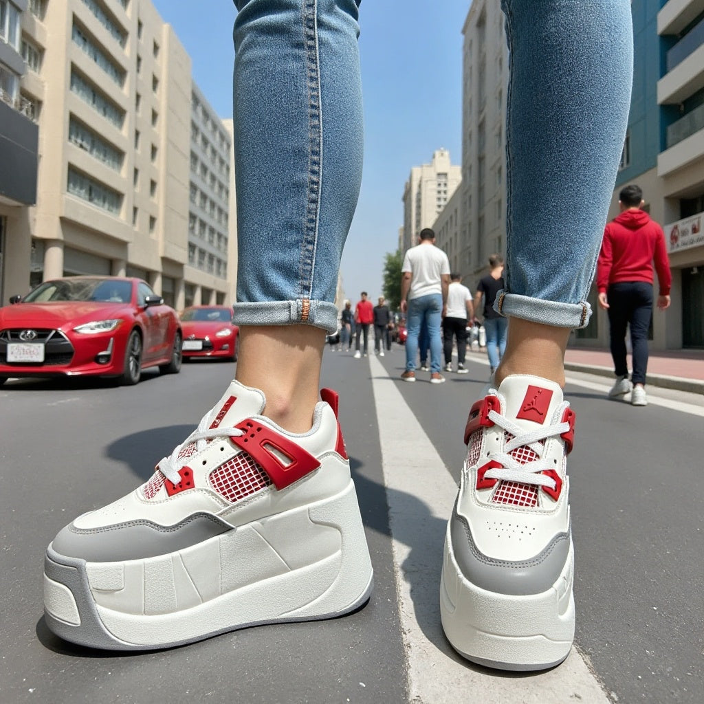 Women Casual Stylish High Heel Sneaker Shoes