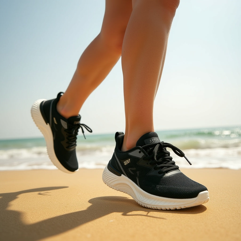 Nairose Women Comfortable Walking Shoes (Black)