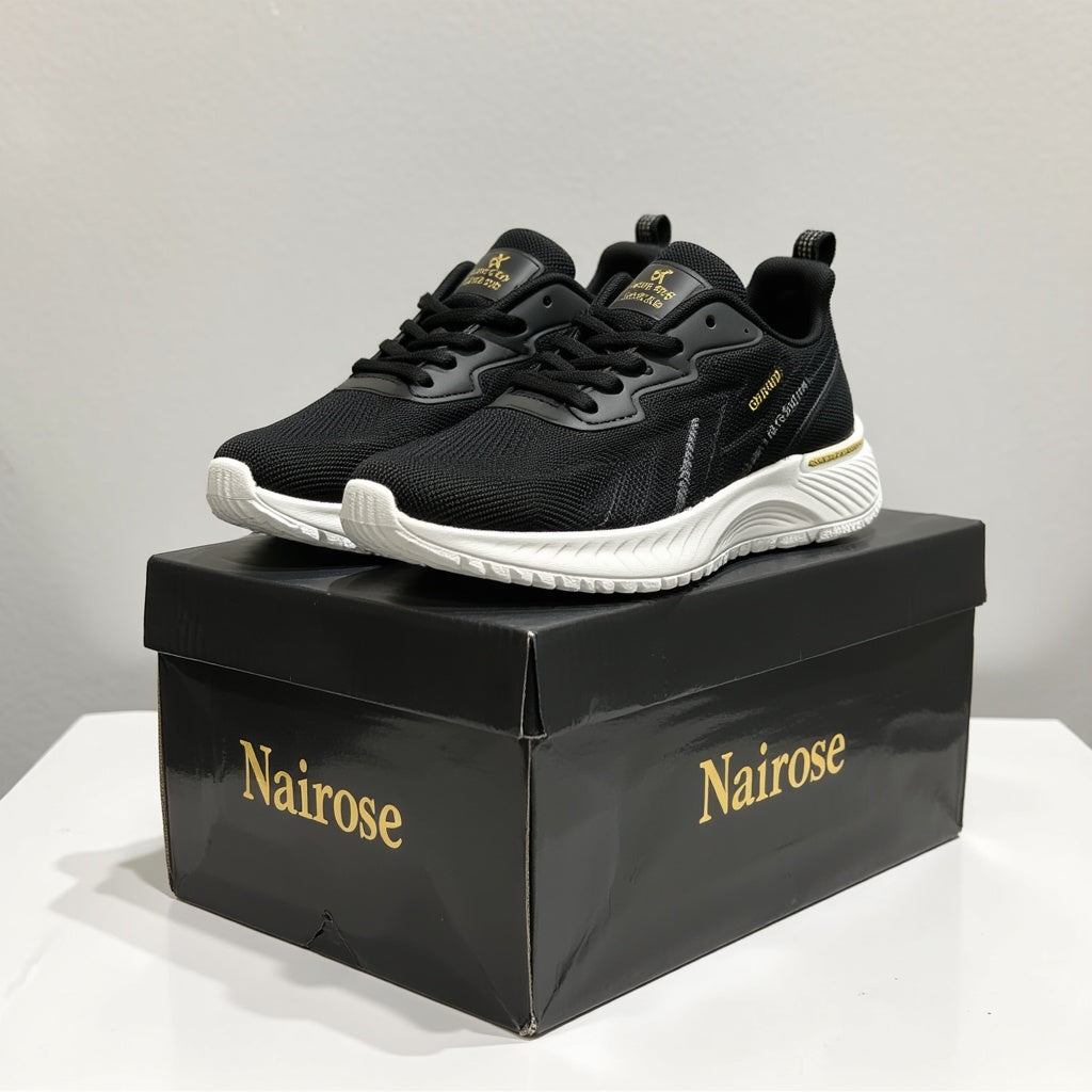 Nairose Women Comfortable Walking Shoes (Black)